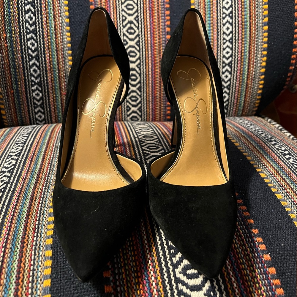 Suede Black Heels